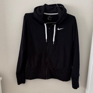 Nike Black and White Womens Full-Zip Hoodie Large